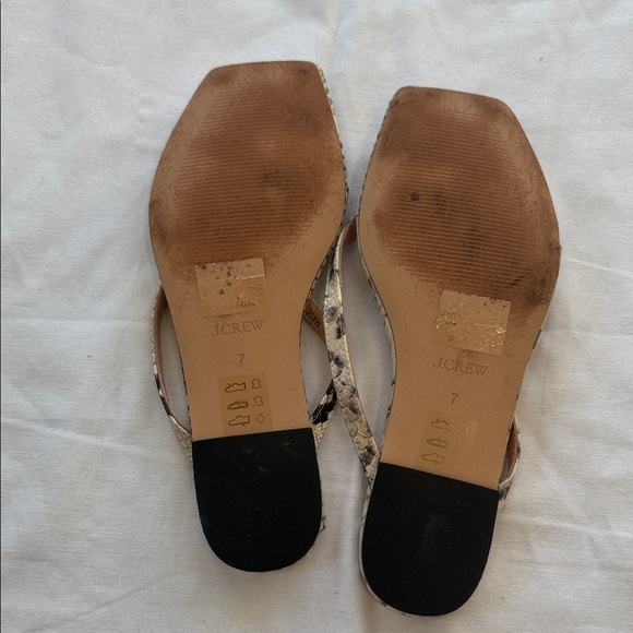 J. Crew Women's Beige and Black Snakeskin Sandals - Picture 2 of 5